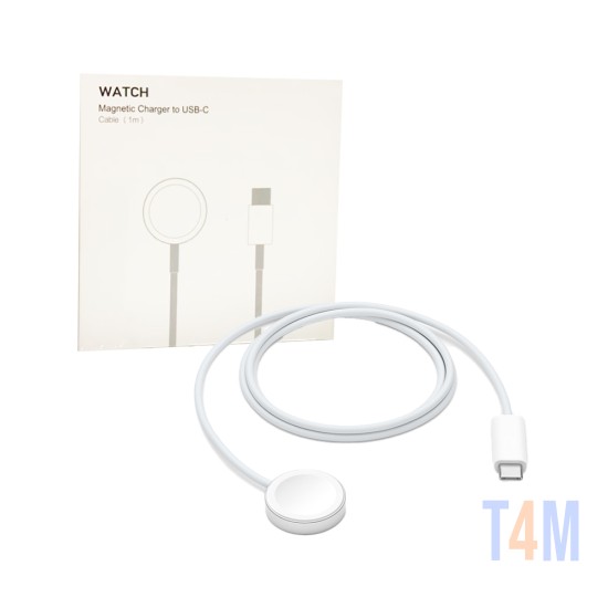 Cargador Rápido Magnético Apple Watch a Cable USB-C 1m Blanco